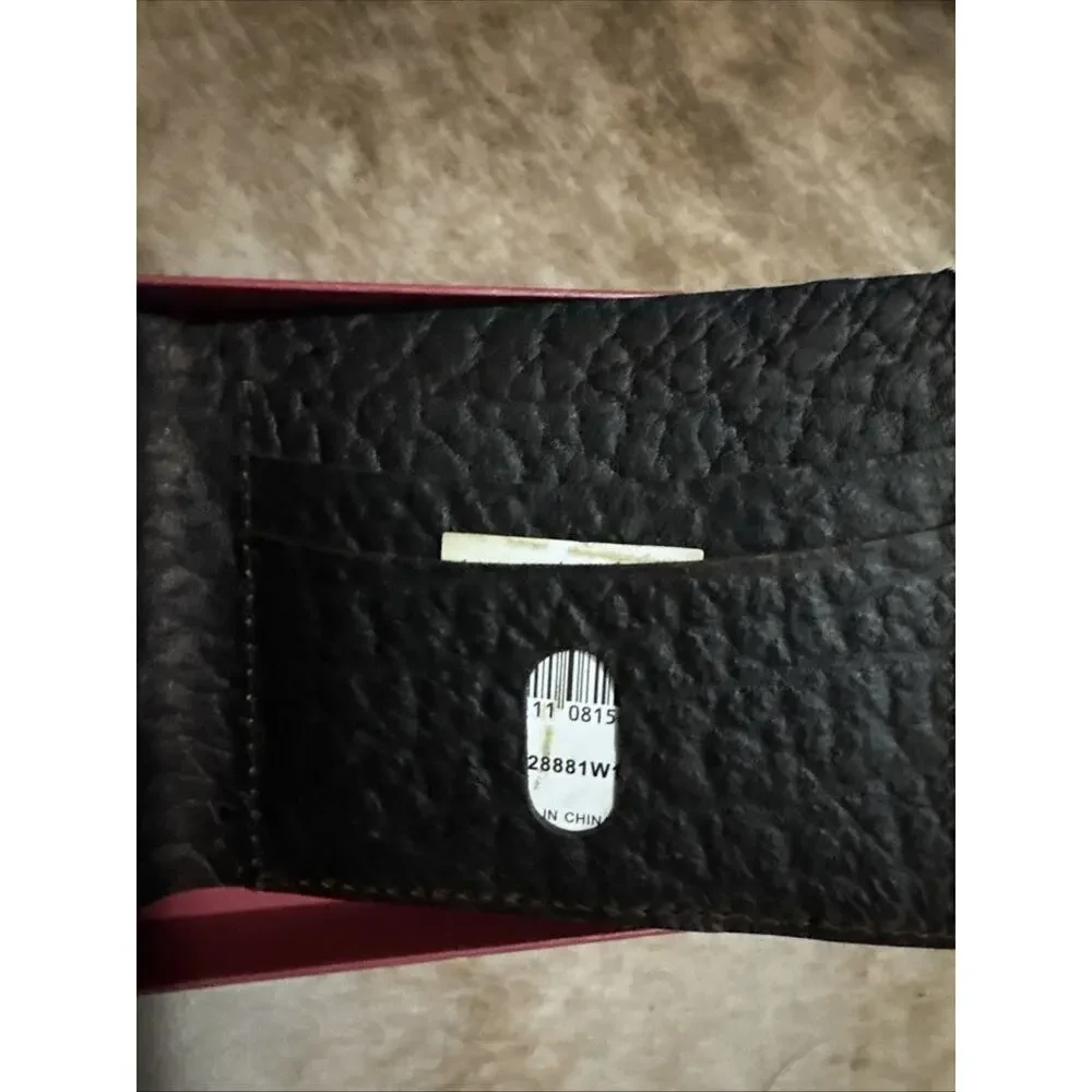 Red Dirt Hat Co Genuine Bison Grain Leather Bifold Wallet Brown NEW NIB